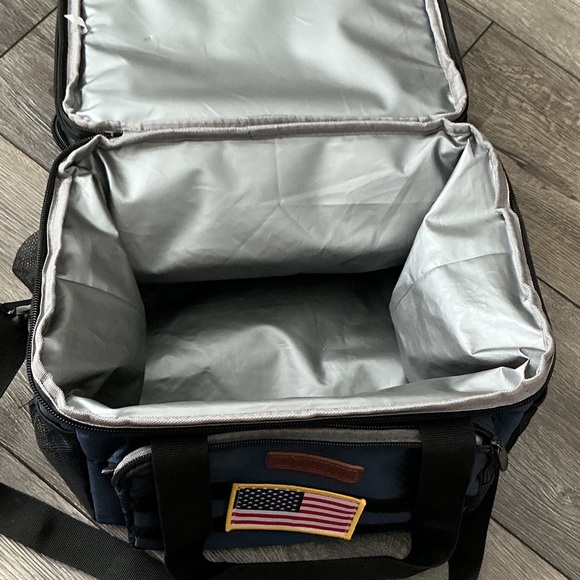 Stylish Navy Duffel Bag with Flag Patch - Picture 3 of 5